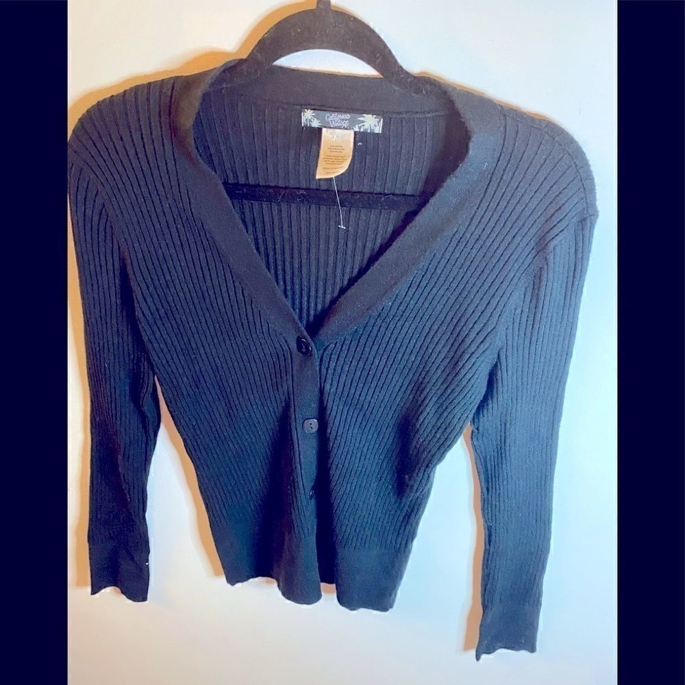 California Vintage button front V - neck cardigan